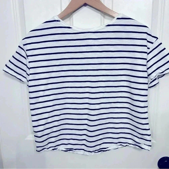 EUC barely worn White and black stripe easy tee, size M. Cotton/Modal bl… - Picture 3 of 5